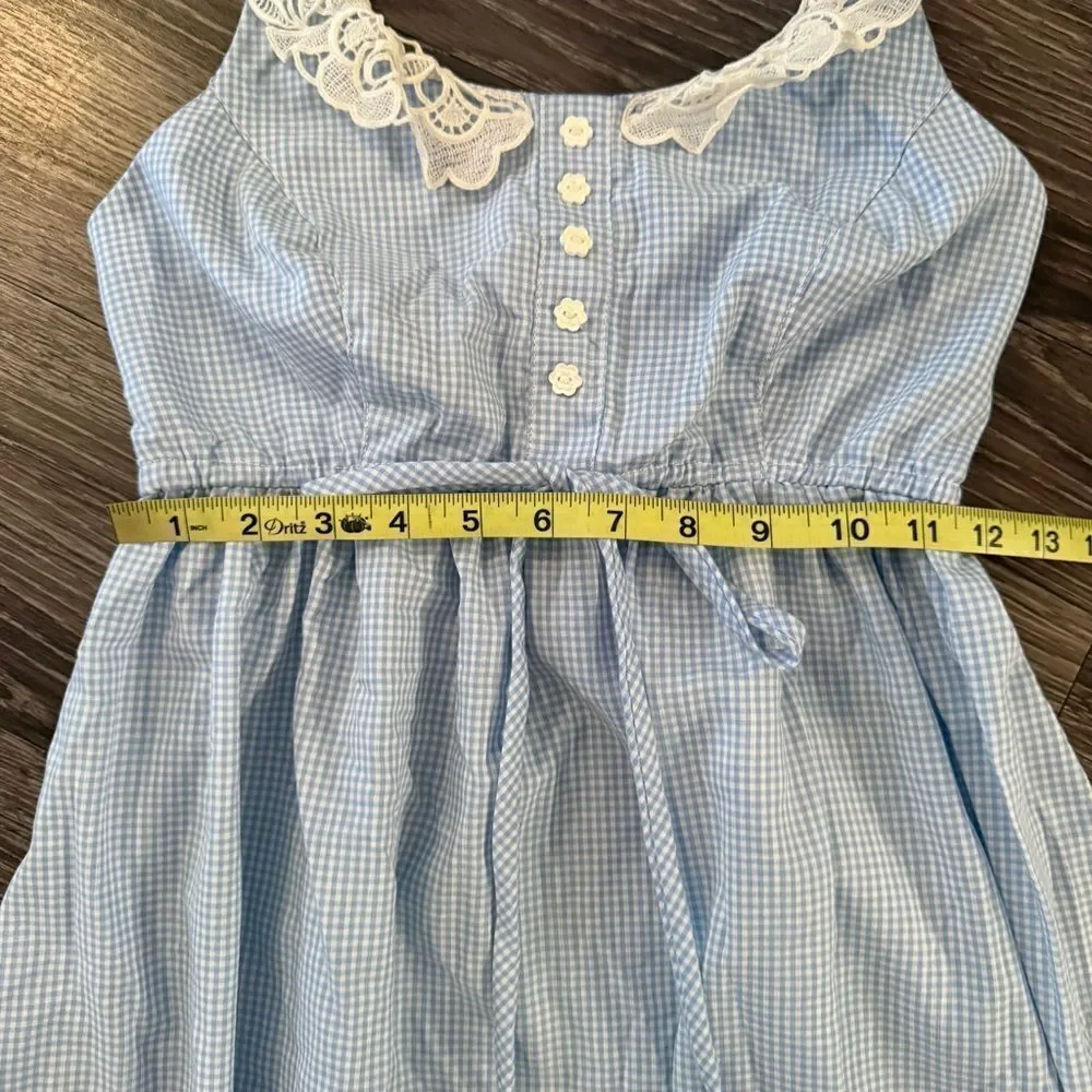 Vintage Jody T of California Blue White Gingham Halter Dress